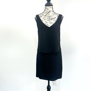 Aritzia Babaton 100% Silk Sleeveless Tiered Dress Black Sz 2